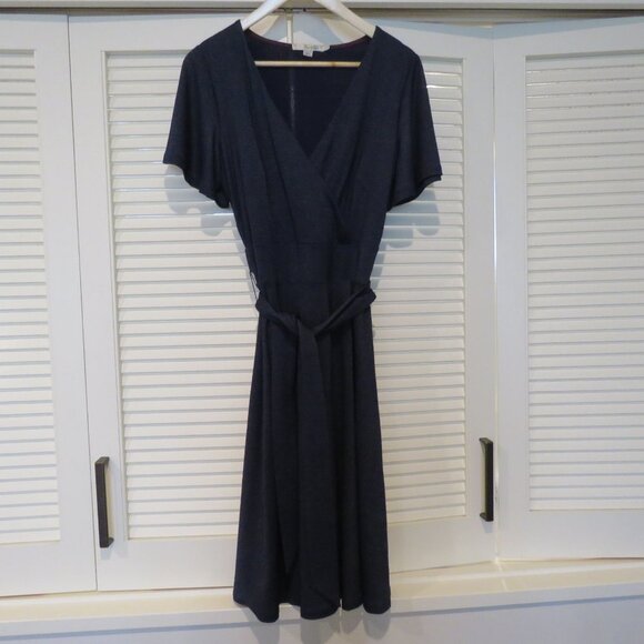 BODEN Lara Sparkle Faux Wrap Stretch Dress in Dark Blue - Size US 6 - Picture 2 of 15